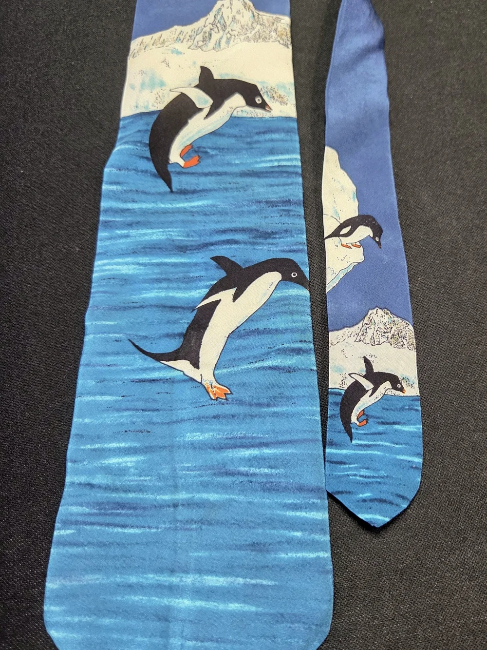 Men's Blue Penguin Print Tie - Brand Not Visible
